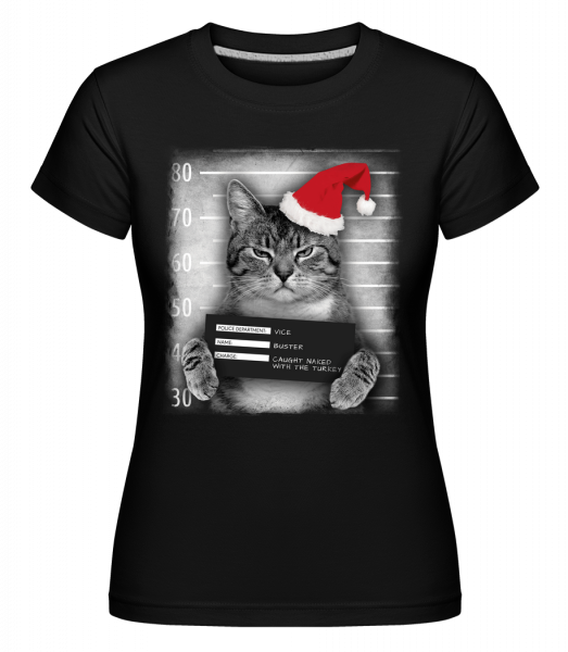 Cat XMas Guilty - Shirtinator Frauen T-Shirt - Schwarz - Vorn