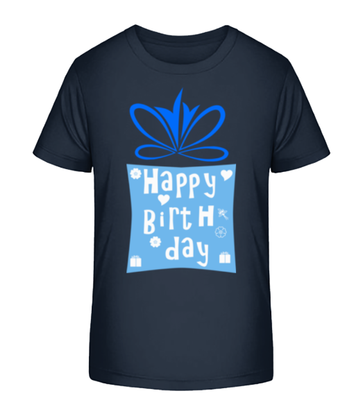 Happy Birthday Logo - Kinder Bio T-Shirt Stanley Stella - Marine - Vorne