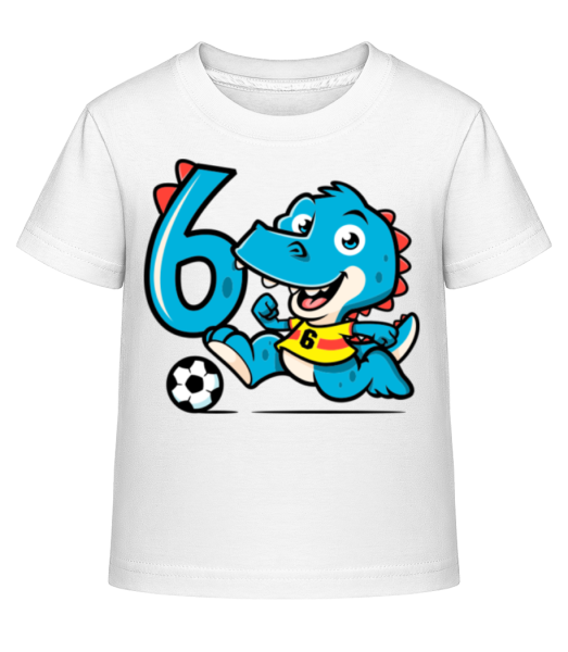 6 Dino Geburtstag - Kinder Shirtinator T-Shirt - Weiß - Vorne