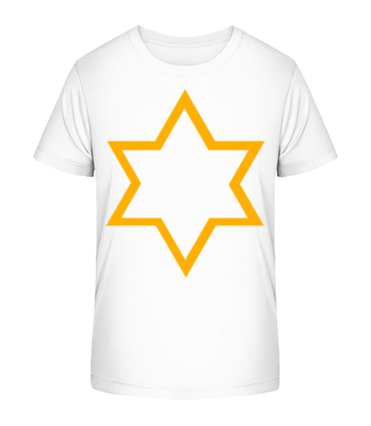 Star Icon Yellow - Kinder Bio T-Shirt Stanley Stella - Weiß - Vorne