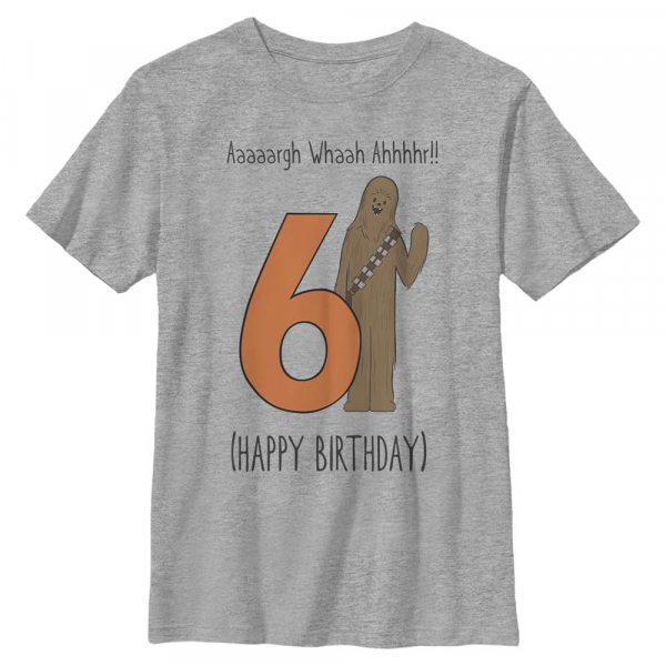 Star Wars - Chewbacca Whaah Birthday - Geburtstag - Kinder T-Shirt - Grau meliert - Vorne