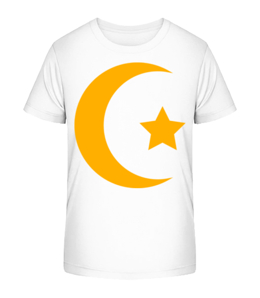 Moon And Star Icon Yellow - Kinder Bio T-Shirt Stanley Stella - Weiß - Vorne