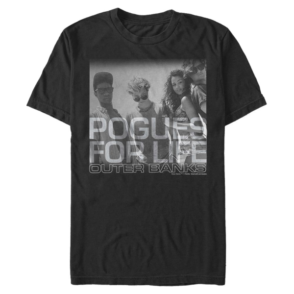 Netflix - Outer Banks - Skupina Pogues For Life - Männer T-Shirt - Schwarz - Vorne
