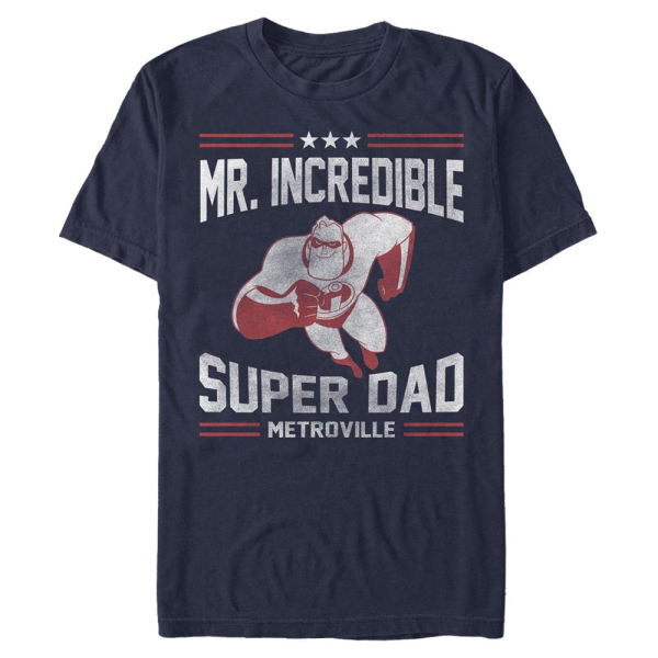 Pixar - Die Unglaublichen - Mr. Incredible Sporty Super Dad - Vatertag - Männer T-Shirt - Marine - Vorne