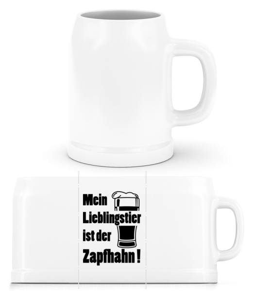 Lieblingstier Zapfhahn - Bierkrug - Weiß - Vorne