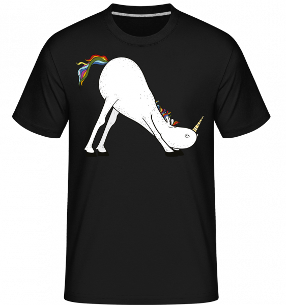 Yoga Einhorn Herabschauende Hund - Shirtinator Männer T-Shirt - Schwarz - Vorn