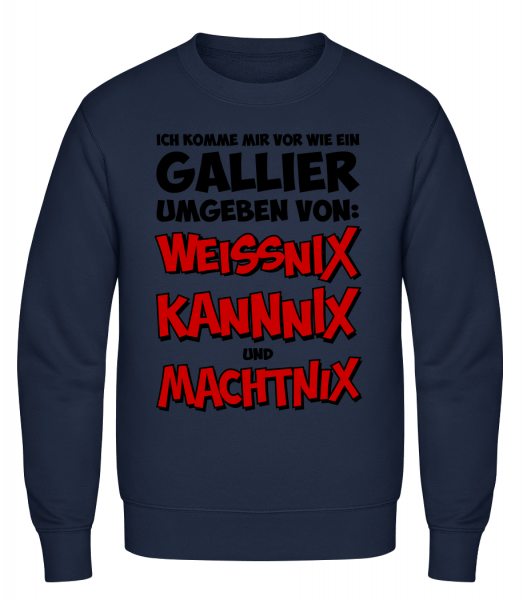 Weissnix Kannnix Machtnix - Männer Pullover - Marine - Vorn