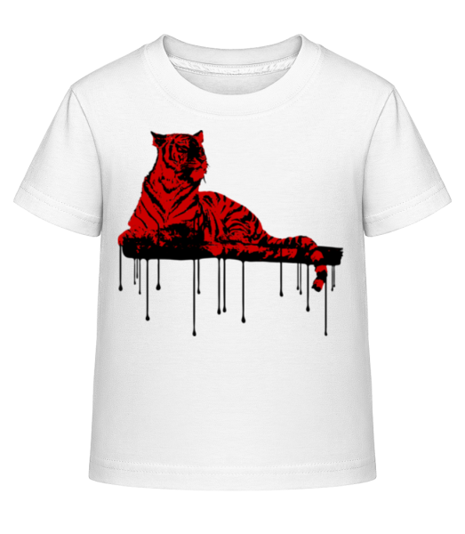 Roter Tiger - Kinder Shirtinator T-Shirt - Weiß - Vorne