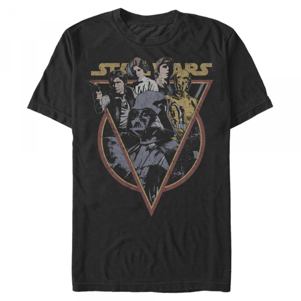 Star Wars - Skupina Retro - Männer T-Shirt - Schwarz - Vorne