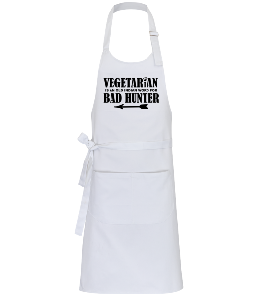 Vegetarian Bad Hunter - Profi Kochschürze - Weiß - Vorne