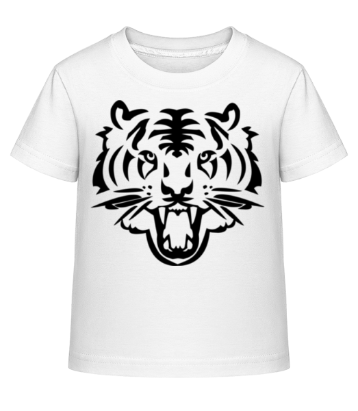 Tigerkopf - Kinder Shirtinator T-Shirt - Weiß - Vorne