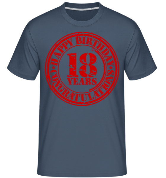 Birthday 18 - Shirtinator Männer T-Shirt - Denim - Vorne