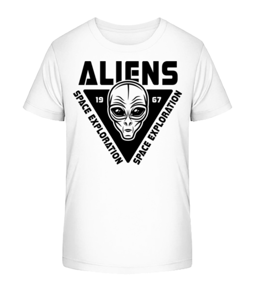 Aliens Space Exploration - Kinder Bio T-Shirt Stanley Stella - Weiß - Vorne