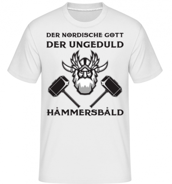 Der Nordische Gott Hammersbald - Shirtinator Männer T-Shirt - Weiß - Vorne
