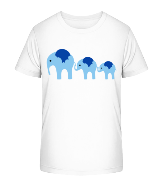 Elefant Familie Baby - Kinder Bio T-Shirt Stanley Stella - Weiß - Vorne