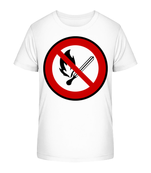 Feuer Verboten - Kinder Bio T-Shirt Stanley Stella - Weiß - Vorne