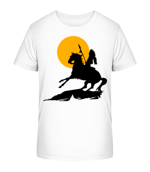 Knight Silhouette Sunset - Kinder Bio T-Shirt Stanley Stella - Weiß - Vorne