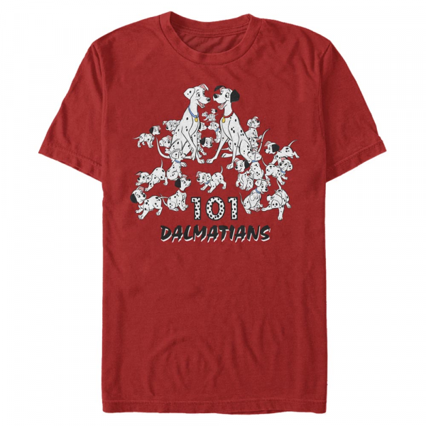 Disney Classics - 101 Dalmatiner - Skupina Dalmatian Group - Männer T-Shirt - Rot - Vorne