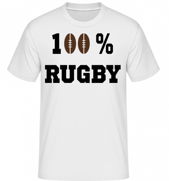100 % Rugby - Shirtinator Männer T-Shirt - Weiß - Vorn