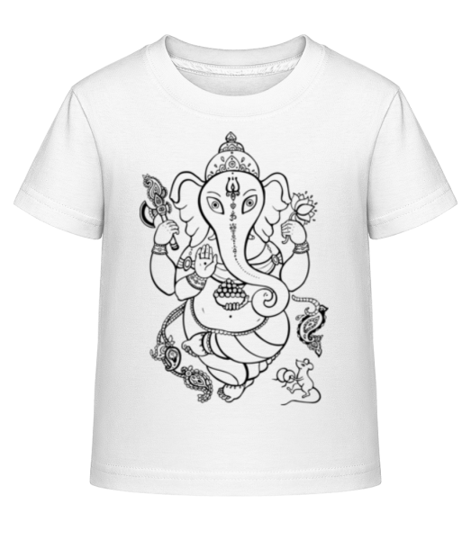 Indian Elephant - Kinder Shirtinator T-Shirt - Weiß - Vorne