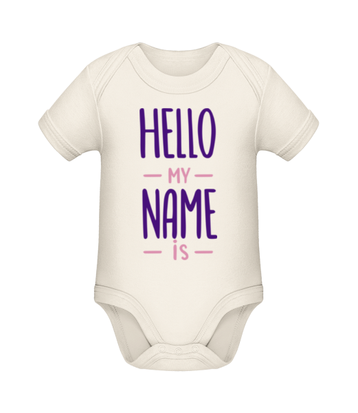 Hello My Name Is - Baby Bio Strampler - Creme - Vorne