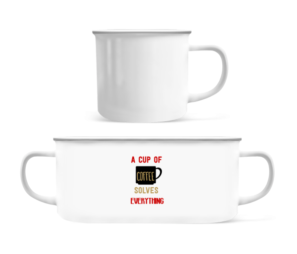A Cup Of Coffee - Emaille-Tasse - Weiß - Vorne