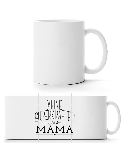 Superkräfte Mama - Panoramatasse - Weiß - Vorne