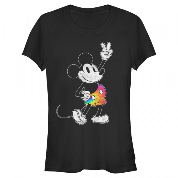 Disney Classics - Micky Maus - Mickey Mouse Tie Dye Mickey Stroked - Frauen T-Shirt - Schwarz - Vorne