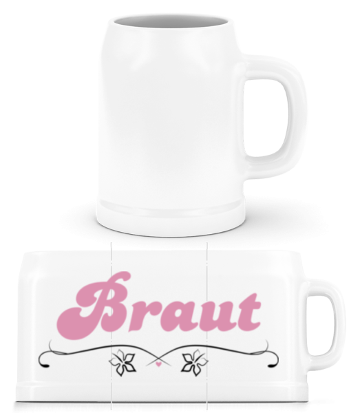 Braut - Bierkrug - Weiß - Vorne