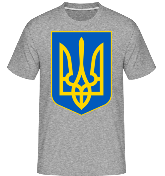 Ukraine Symbol - Shirtinator Männer T-Shirt - Grau meliert - Vorne