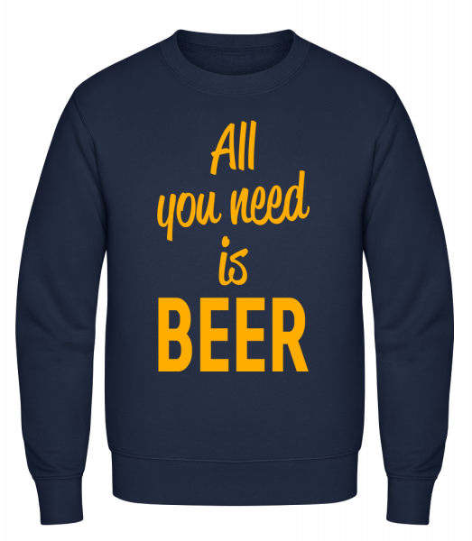 All You Need Is Beer - Männer Pullover - Marine - Vorn