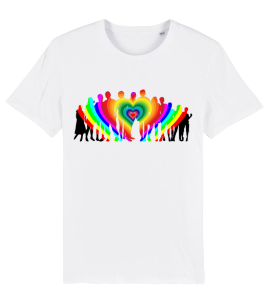 Regenbogen Familie - Männer Bio T-Shirt Stanley Stella - Weiß - Vorne