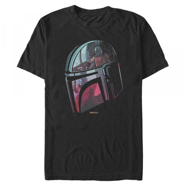 Star Wars - The Mandalorian - Mandalorian Helmet Explanation - Männer T-Shirt - Schwarz - Vorne