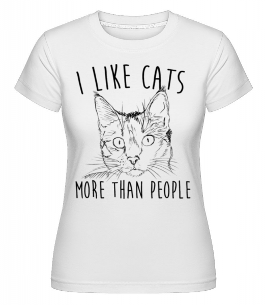 I Like Cats More Than People - Shirtinator Frauen T-Shirt - Weiß - Vorne