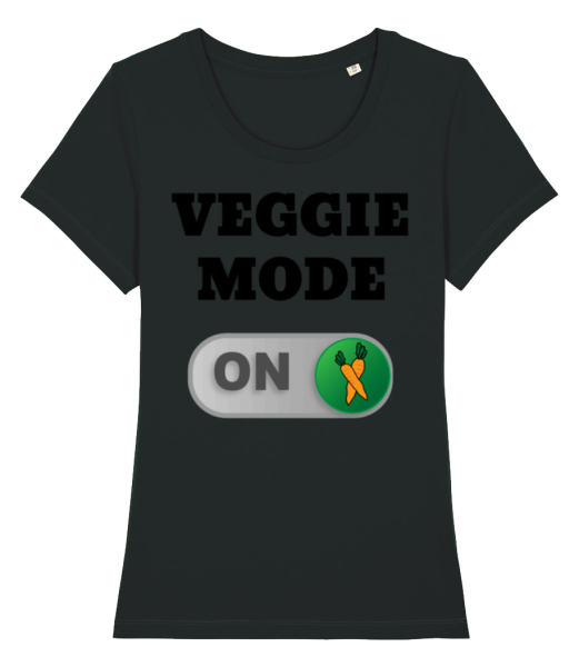 Veggie Mode On - Karotten - Frauen Bio T-Shirt Stanley Stella - Schwarz - Vorne