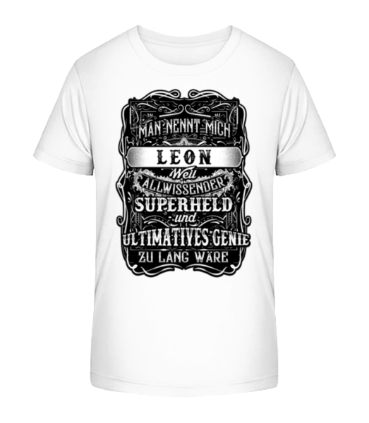 Man Nennt Mich Leon - Kinder Bio T-Shirt Stanley Stella - Weiß - Vorne