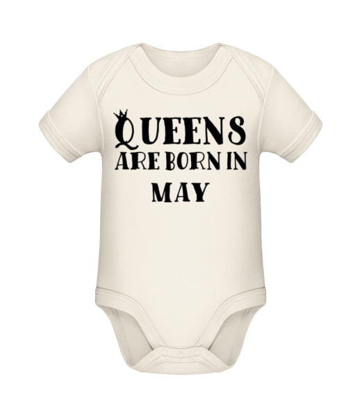 Queens Are Born In May - Baby Bio Strampler - Creme - Vorne