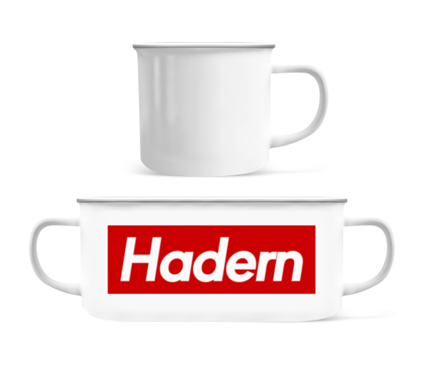 Hadern - Emaille-Tasse - Weiß - Vorne