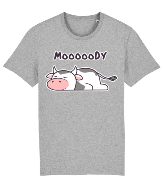 Moooody - Männer Bio T-Shirt Stanley Stella - Grau meliert - Vorne
