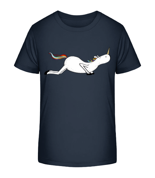 Yoga Einhorn Der Fisch - Kinder Bio T-Shirt Stanley Stella - Marine - Vorne
