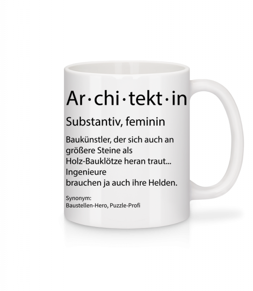 Architektin Quatsch Duden - Tasse - Weiß - Vorn