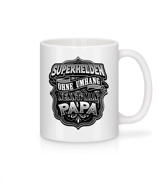Superhelden Papa - Tasse - Weiß - Vorn