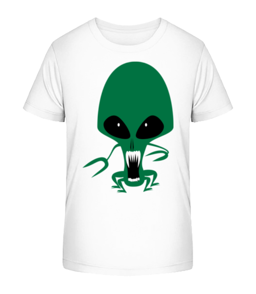 Alien Krake - Kinder Bio T-Shirt Stanley Stella - Weiß - Vorne