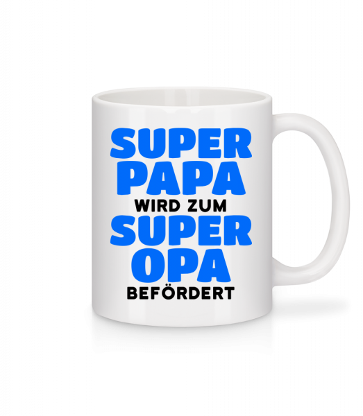 Beförderung Zum Super Opa - Tasse - Weiß - Vorn
