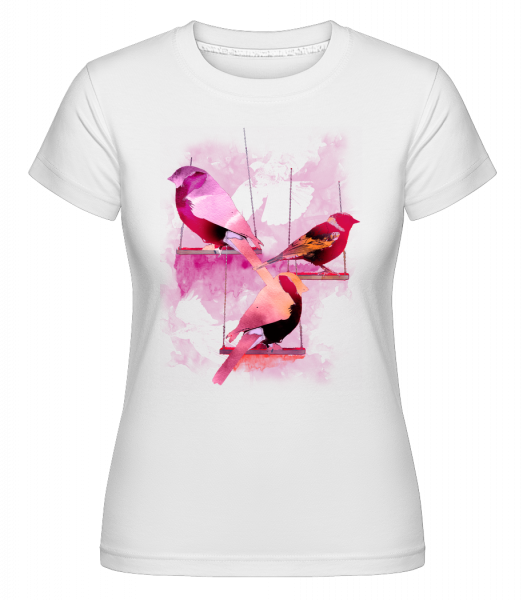 Vogel Schaukeln - Shirtinator Frauen T-Shirt - Weiß - Vorn