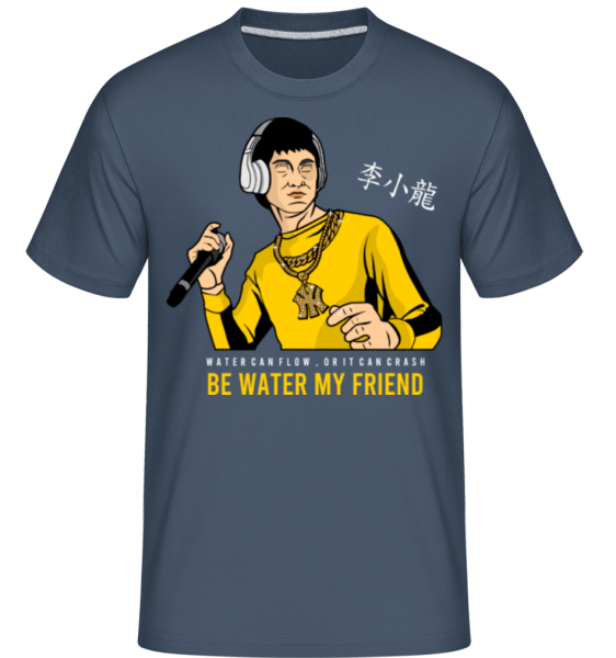 Bruce Lee Rapper - Shirtinator Männer T-Shirt - Denim - Vorne