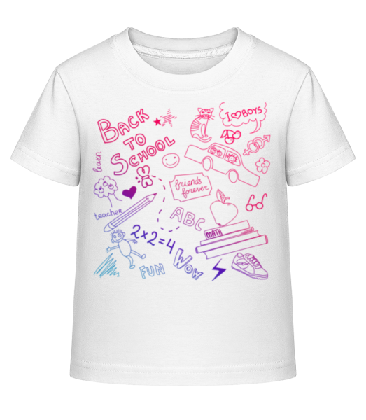 Back To School Symbols - Kinder Shirtinator T-Shirt - Weiß - Vorne