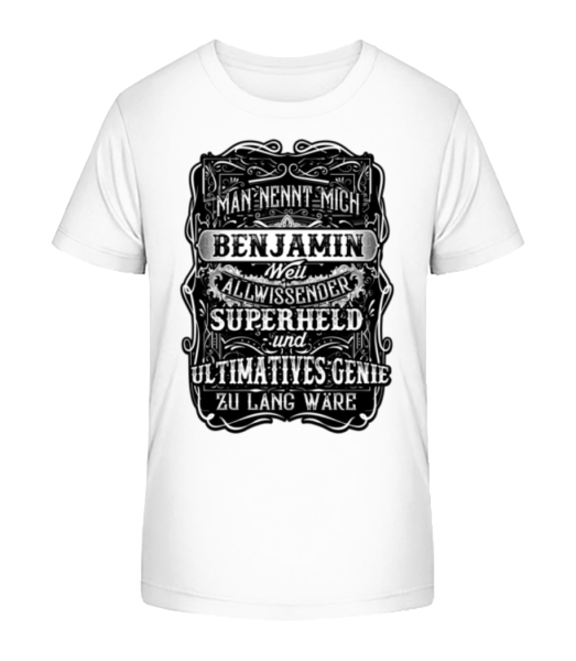 Man Nennt Mich Benjamin - Kinder Bio T-Shirt Stanley Stella - Weiß - Vorne
