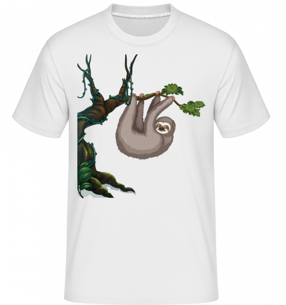 Faultier Hängt Am Baum - Shirtinator Männer T-Shirt - Weiß - Vorn