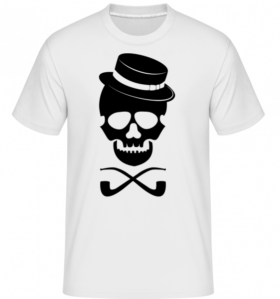 Totenkopf mit Hut - Shirtinator Männer T-Shirt - Weiß - Vorn